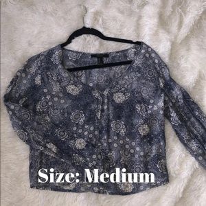 Paisley Floral Button-Front Top
